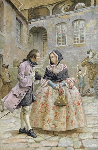 Primer Encuentro entre el Caballero des Grieux y Manon de Maurice Leloir